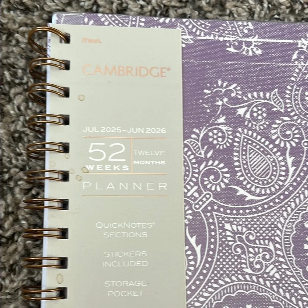 Cambridge Purple Home Office Calander Planner